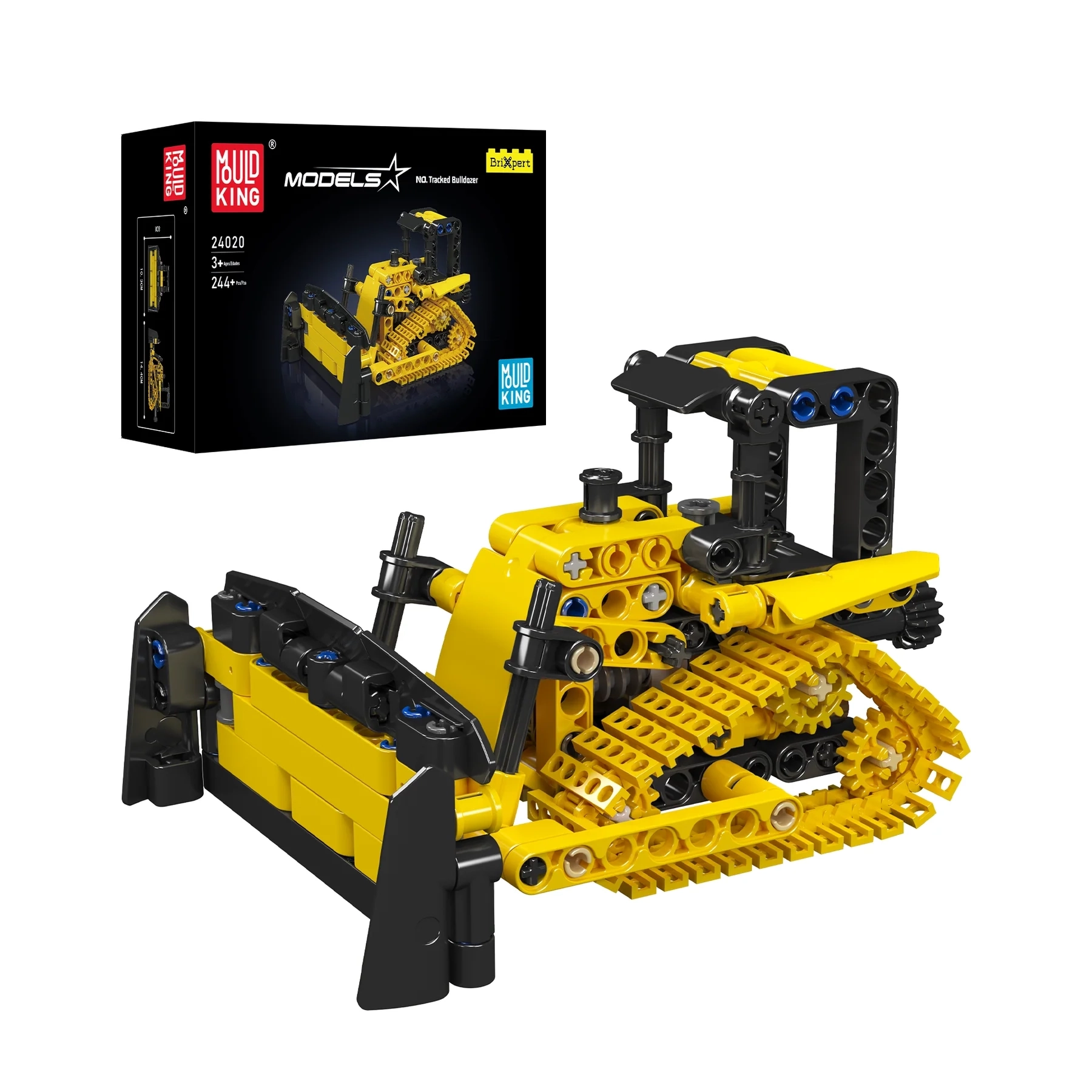 Model do składania Mould King 24020 Crawler Bulldozer  Zestaw klocków z 244 elementów