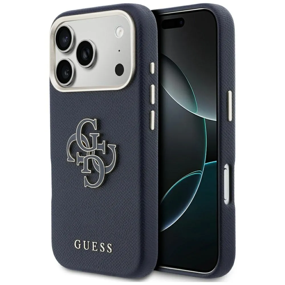 Etui Guess FW Resin Logo do iPhone 17 Pro Max Niebieski