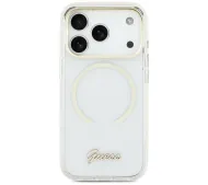 Guess IML Script Metal MagSafe do iPhone 17 Przezroczysty
