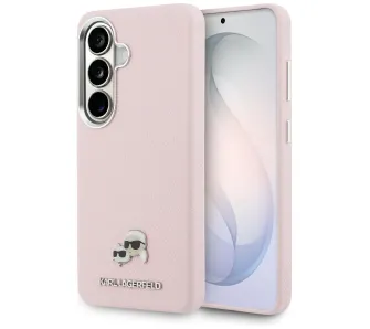 Etui Karl Lagerfeld Saffiano KC Metal Logo MagSafe do Galaxy S26+ Różowy