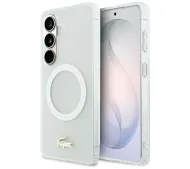 Lacoste Shockproof Frosted Gold Logo MagSafe do Galaxy S26 Biały
