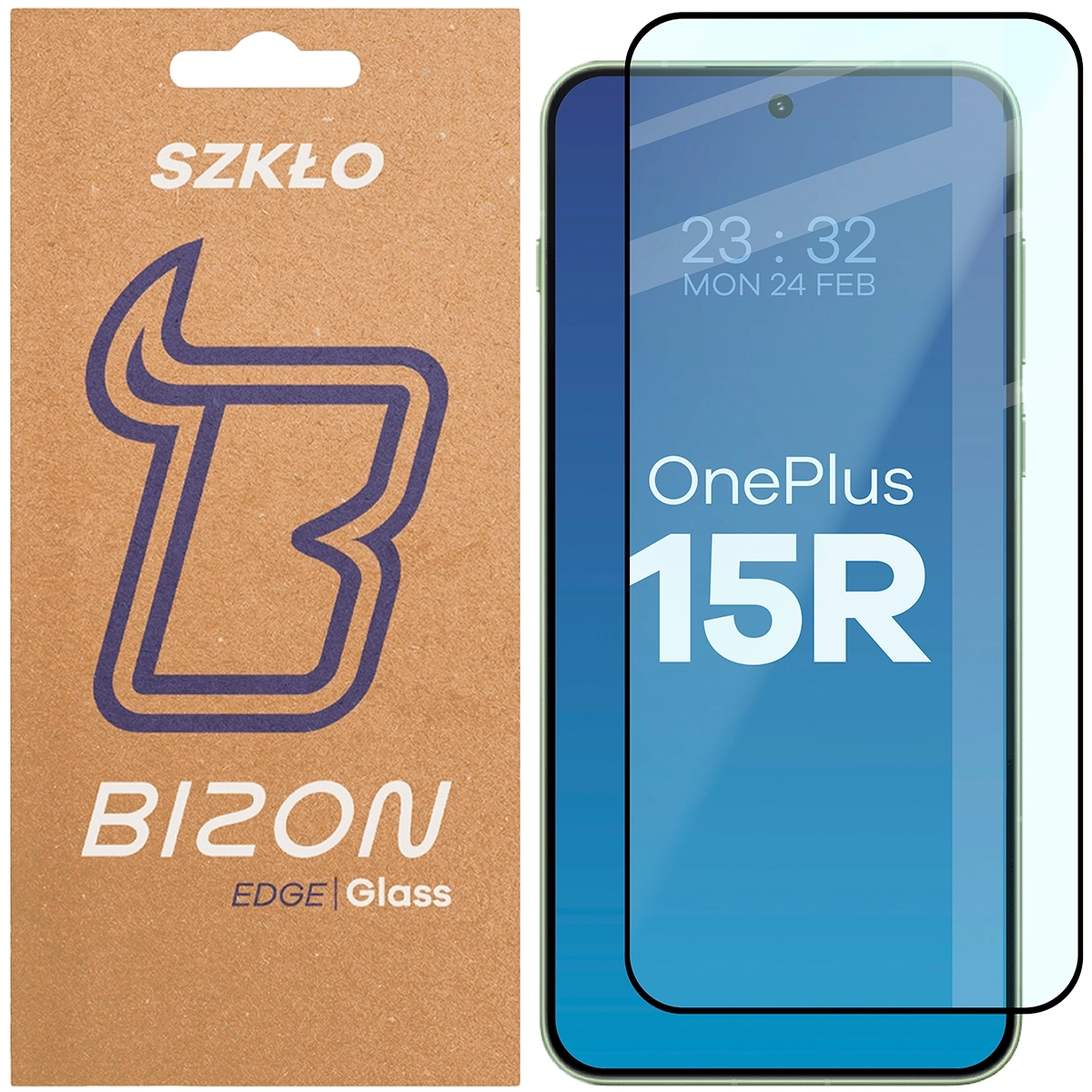 Szkło hartowane Bizon z ramką Glass Edge 2 do OnePlus 15R