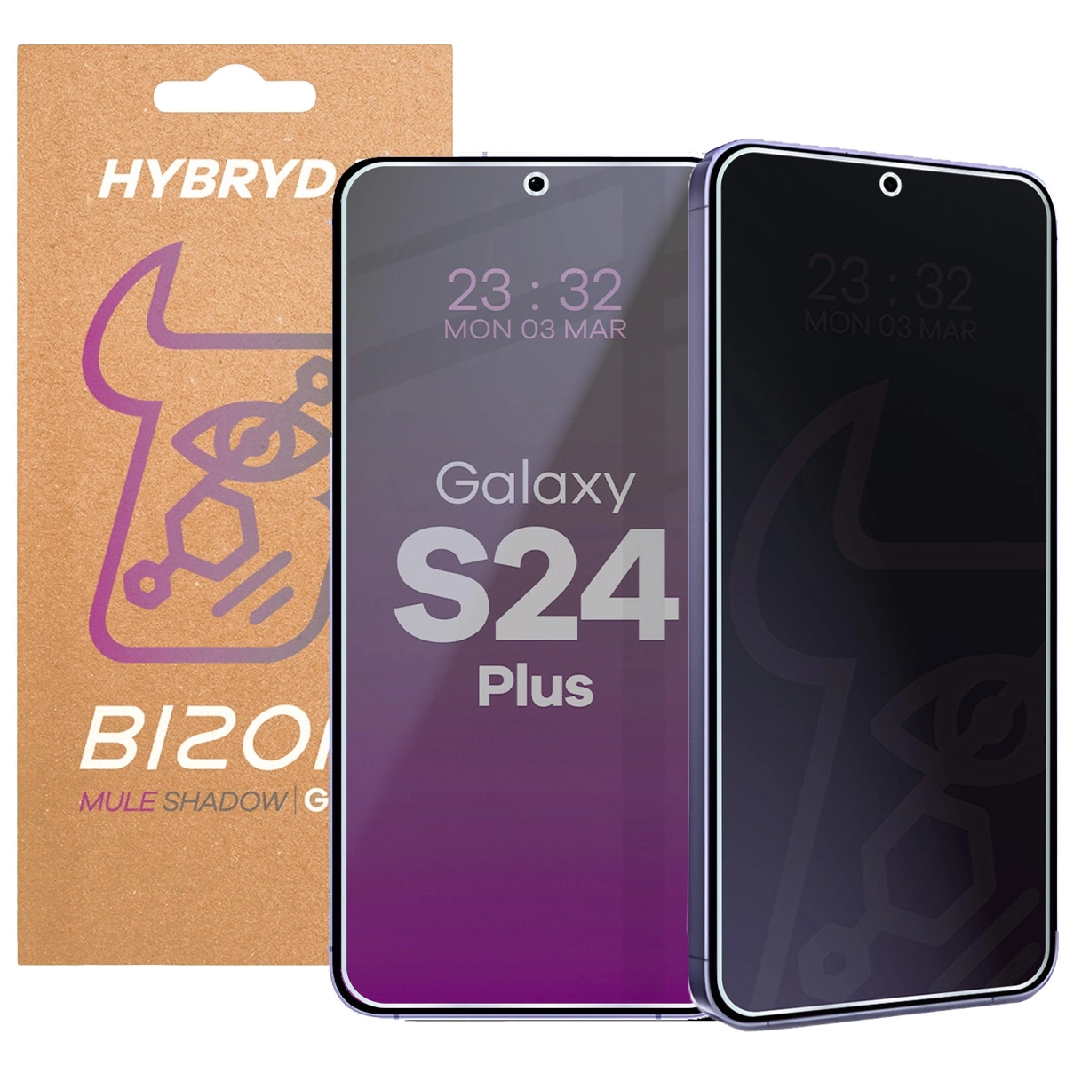 Szkło hybrydowe Bizon prywatyzujące Glass Mule Shadow do Galaxy S24 Plus