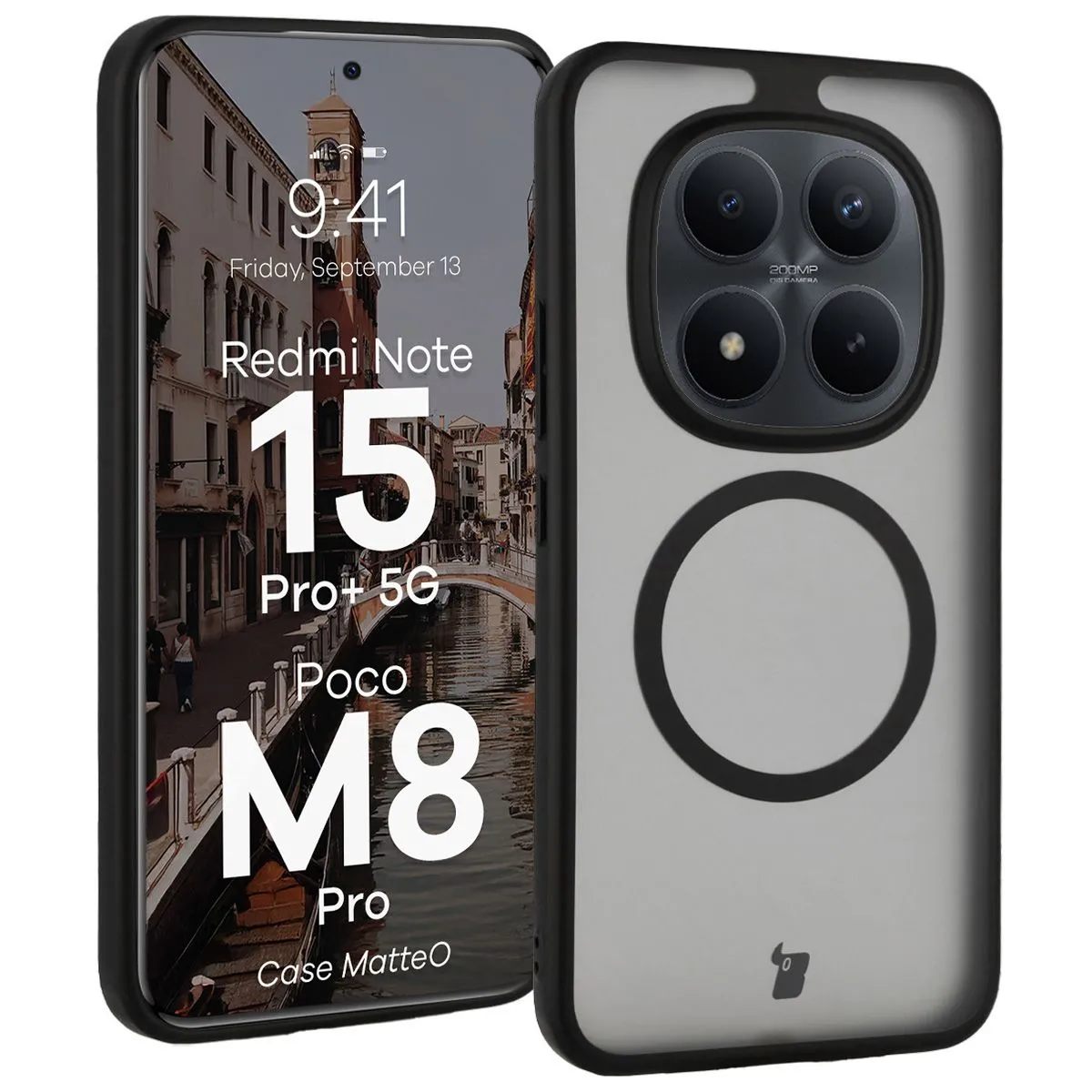 Etui Bizon MatteO do Xiaomi Redmi Note 15 Pro Plus 5G Czarny