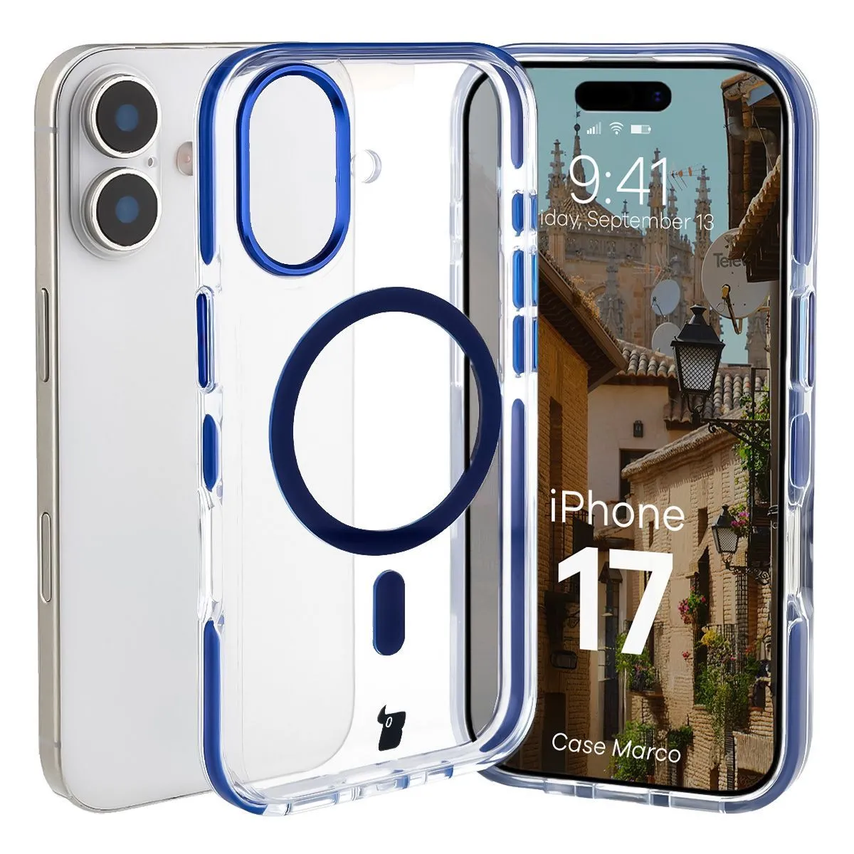 Etui Bizon Marco do iPhone 17 Niebieski