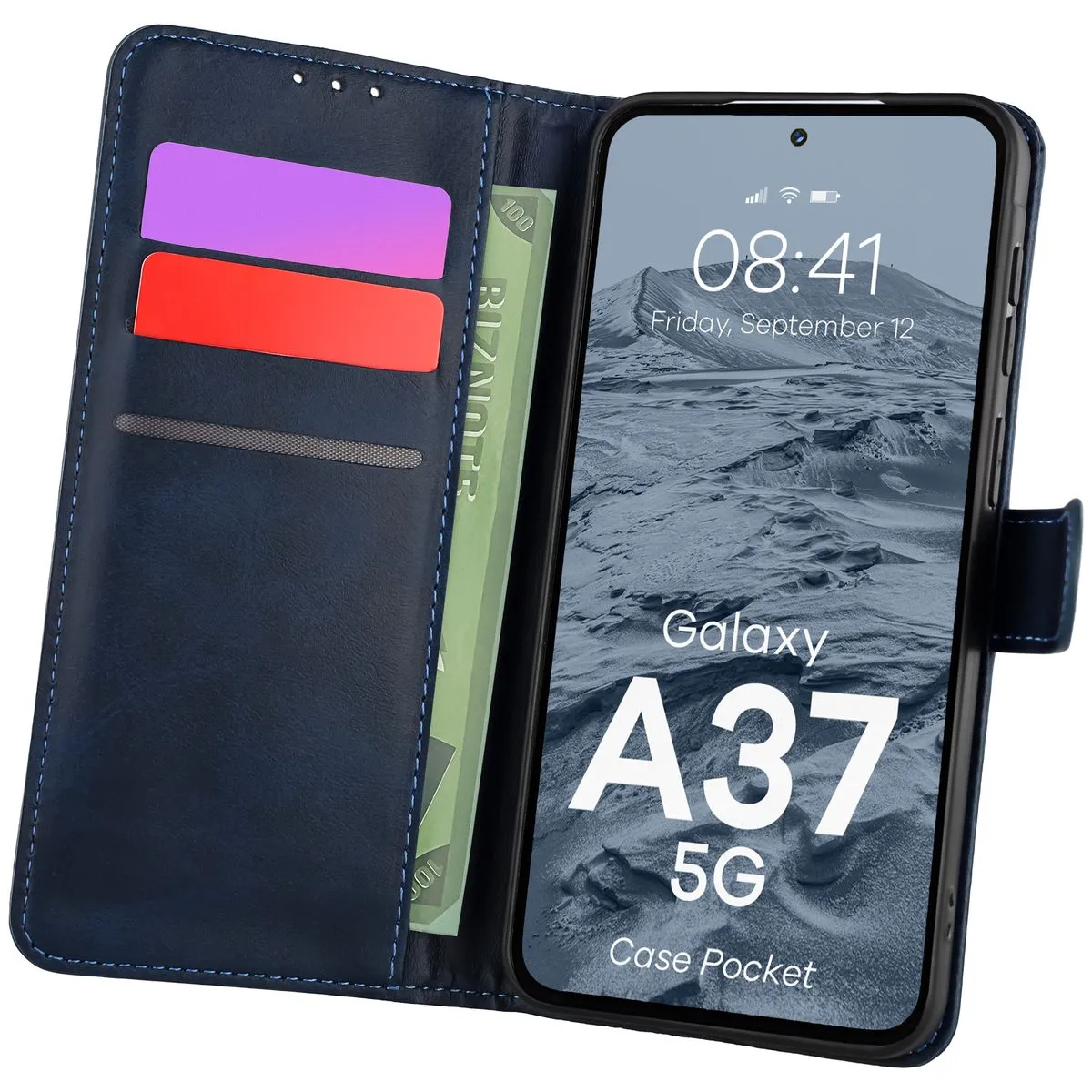 Etui Bizon Pocket do Galaxy A37 5G Granatowy
