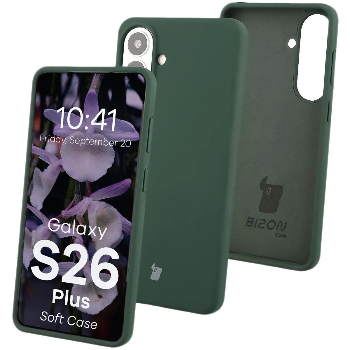 Etui Bizon Soft do Galaxy S26 Plus Ciemnozielony