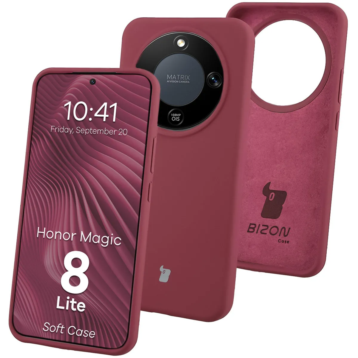Etui Bizon Soft do Honor Magic8 Lite Śliwkowy