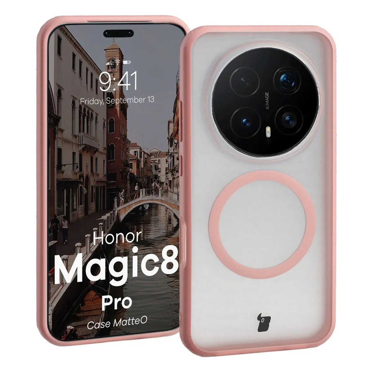 Etui Bizon MatteO do Honor Magic8 Pro Jasnoróżowy