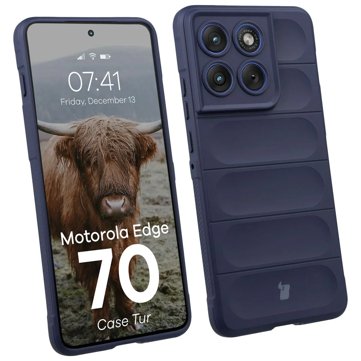 Etui Bizon Tur do Motorola Edge 70 Granatowy