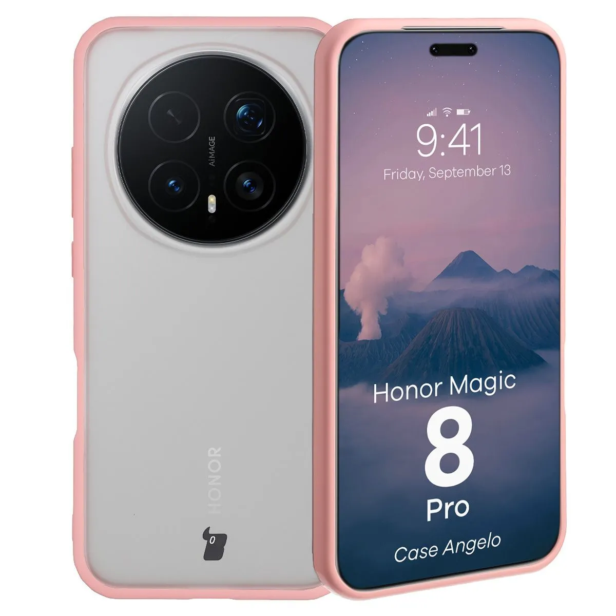 Etui Bizon Angelo do Honor Magic8 Pro Jasnoróżowy