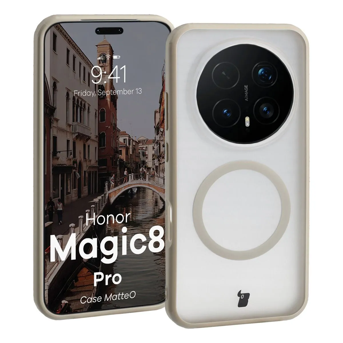 Etui Bizon MatteO do Honor Magic8 Pro Beżowy