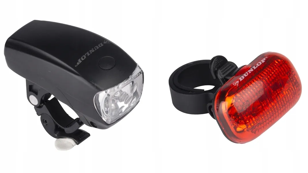 Zestaw lampek rowerowych Dunlop LED przód i tył