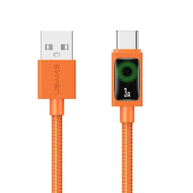 Kabel USAMS U92 USB-C do USB-A 18W 1,2m Pomarańczowy