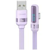 USAMS US-SJ651 USB-A do USB-C 1,2m Fioletowy