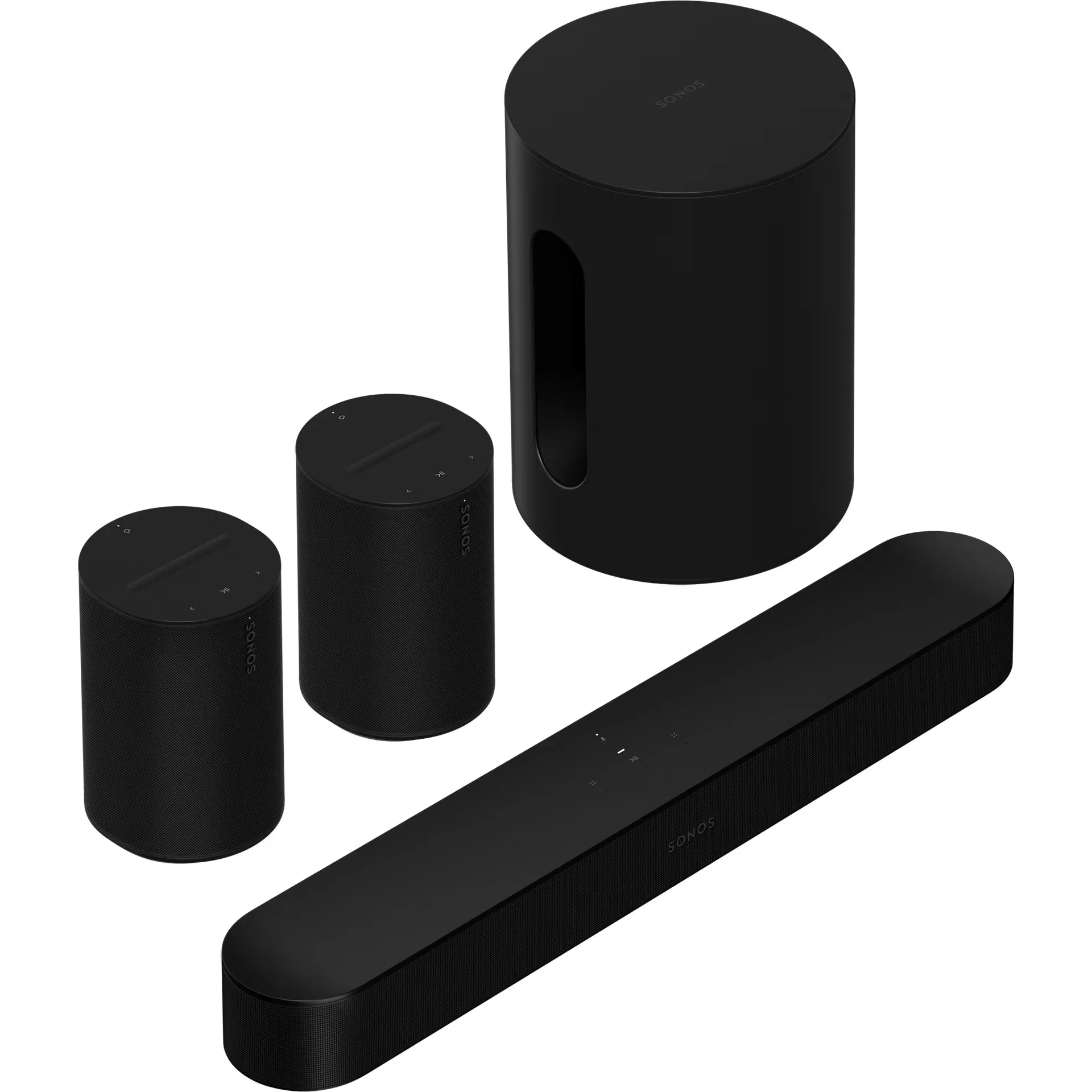 Soundbar Sonos Beam Gen2 4.1 Wi-Fi AirPlay Dolby Atmos + Głośniki Sonos Era 100 + Subwoofer Sonos Sub Mini Czarny