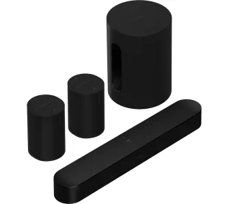 Soundbar Sonos Beam Gen2 4.1 Wi-Fi AirPlay Dolby Atmos + Głośniki Sonos Era 100 + Subwoofer Sonos Sub Mini Czarny