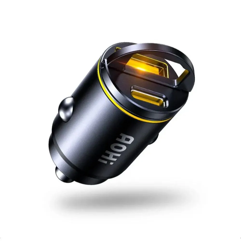 Ładowarka samochodowa AOHI Superauto USB-A USB-C PD 45W Czarny