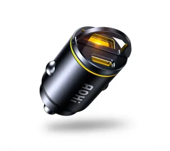 Ładowarka samochodowa AOHI Superauto USB-A USB-C PD 45W Czarny