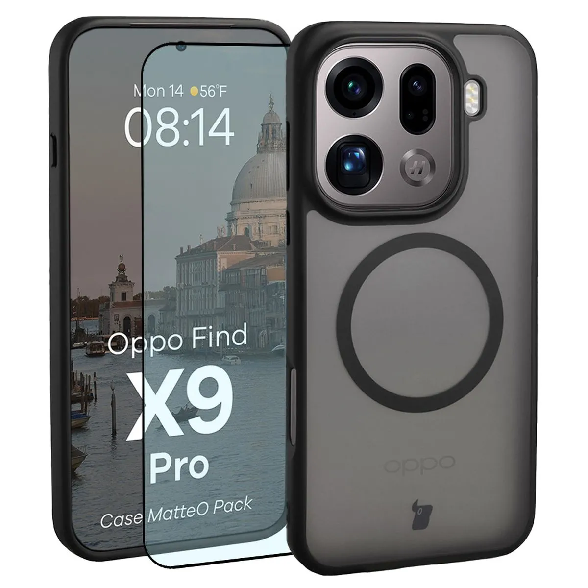 Szkło hartowane Bizon MatteO Pack do Oppo Find X9 Pro Czarny