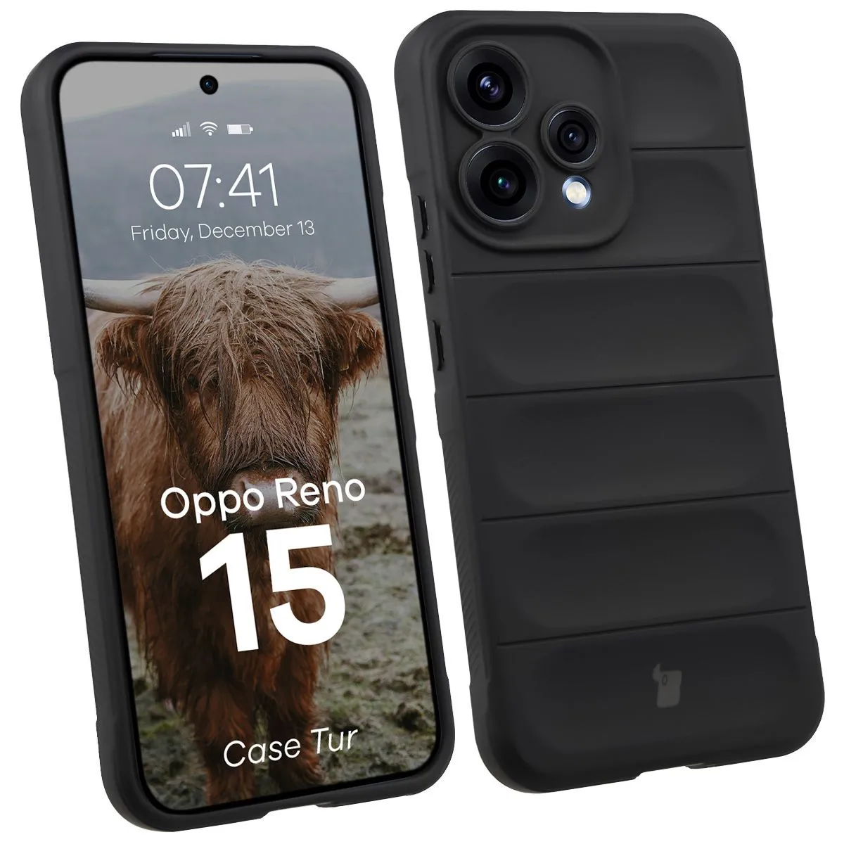 Etui Bizon Case Tur do Oppo Reno 15 Czarny