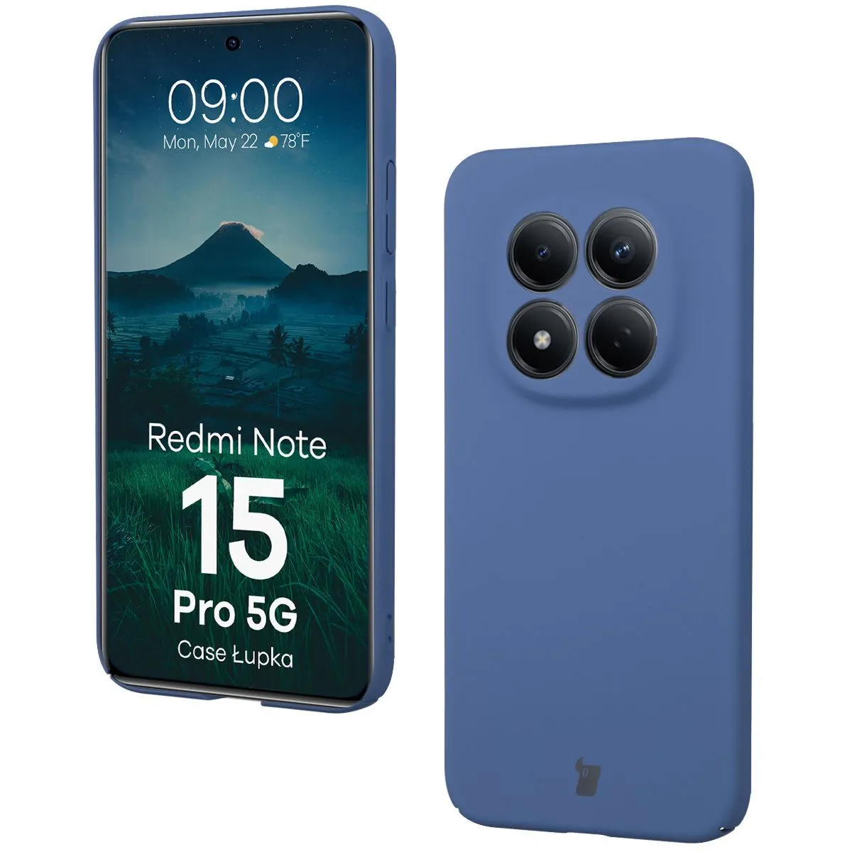 Etui Bizon Case Łupka do Xiaomi Redmi Note 15 Pro 5G Niebieski