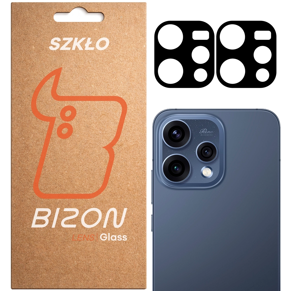Szkło ochronne Bizon na aparat Glass Silk Lens do Oppo Reno 15 2 sztuki