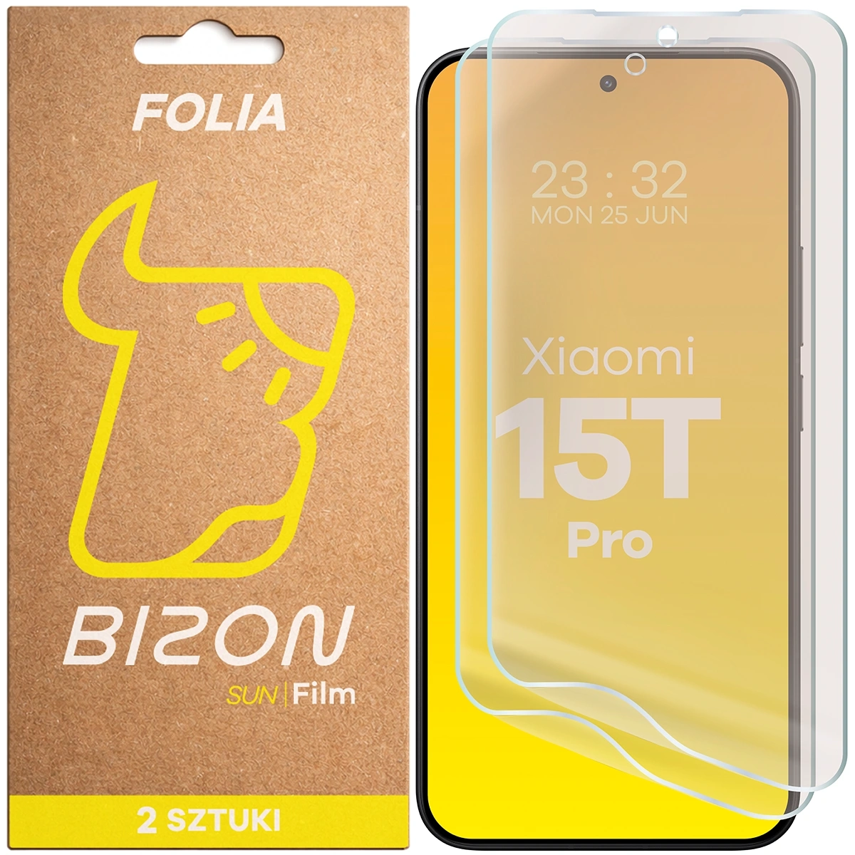 Folia ochronna Bizon matowa Film Sun Duo do Xiaomi 15T Pro 2 sztuki
