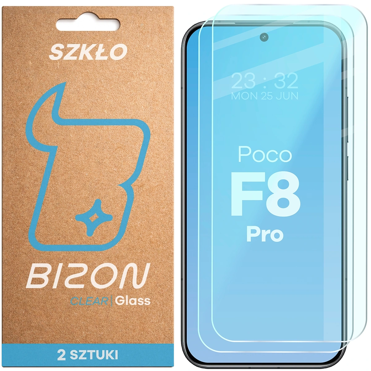 Szkło hartowane Bizon na ekran Glass Clear Duo do Xiaomi POCO F8 Pro 2 sztuki