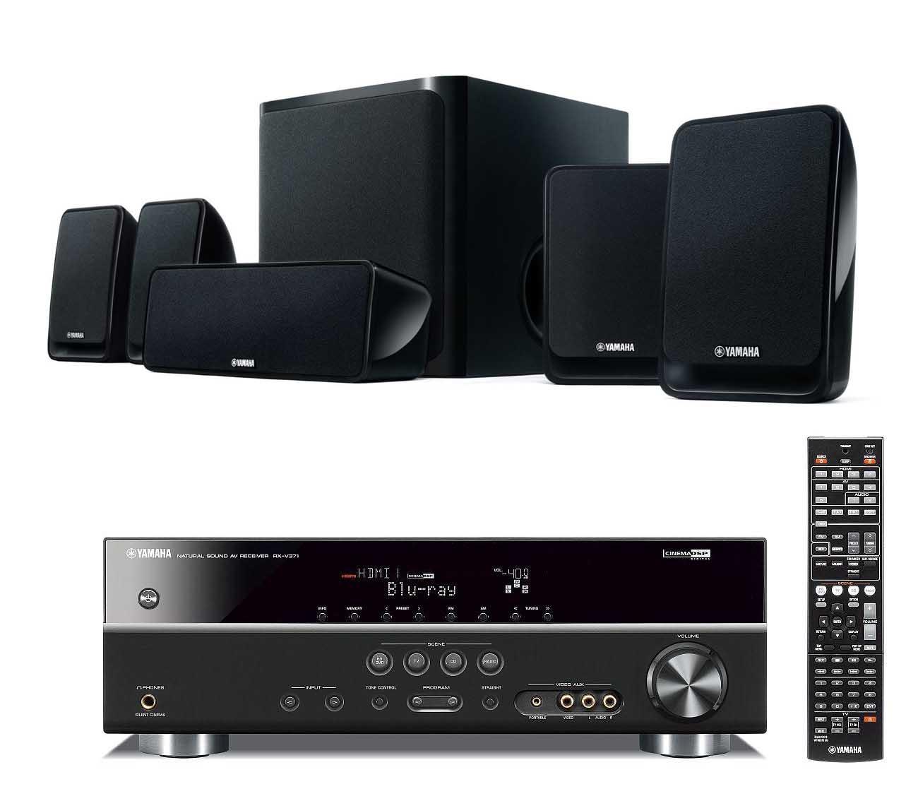 Zestaw kina Yamaha RX-V371 (czarny) + NS-P20 (czarne)