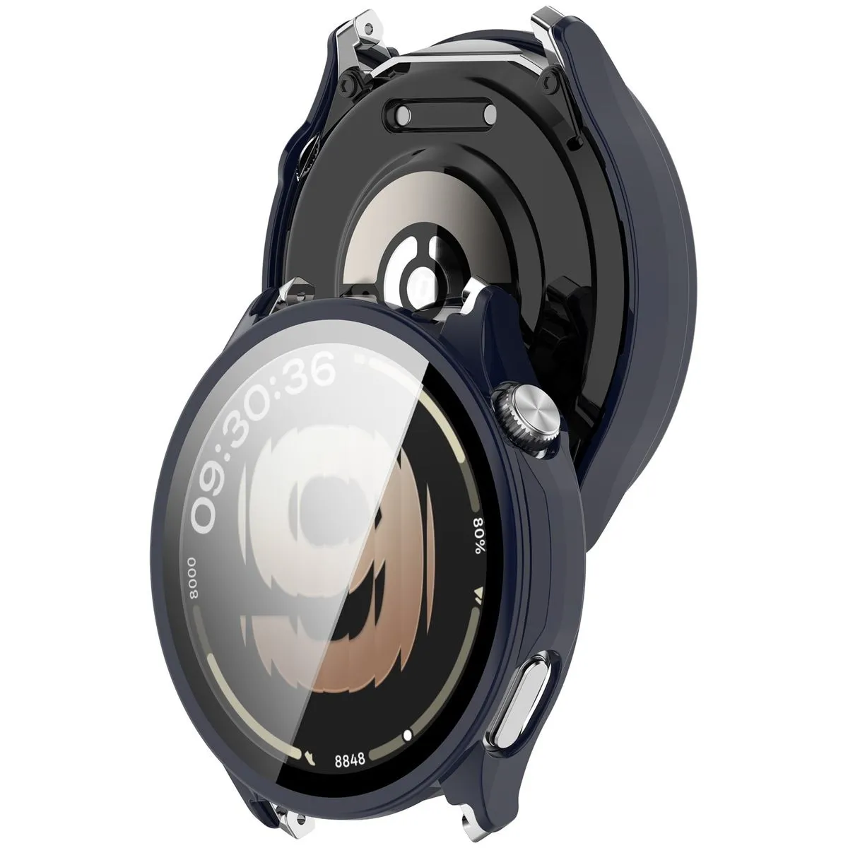 Etui Bizon Case Watch Adamo do OnePlus Watch Lite 45 mm / Oppo Watch S 45 mm Ciemnoniebieski