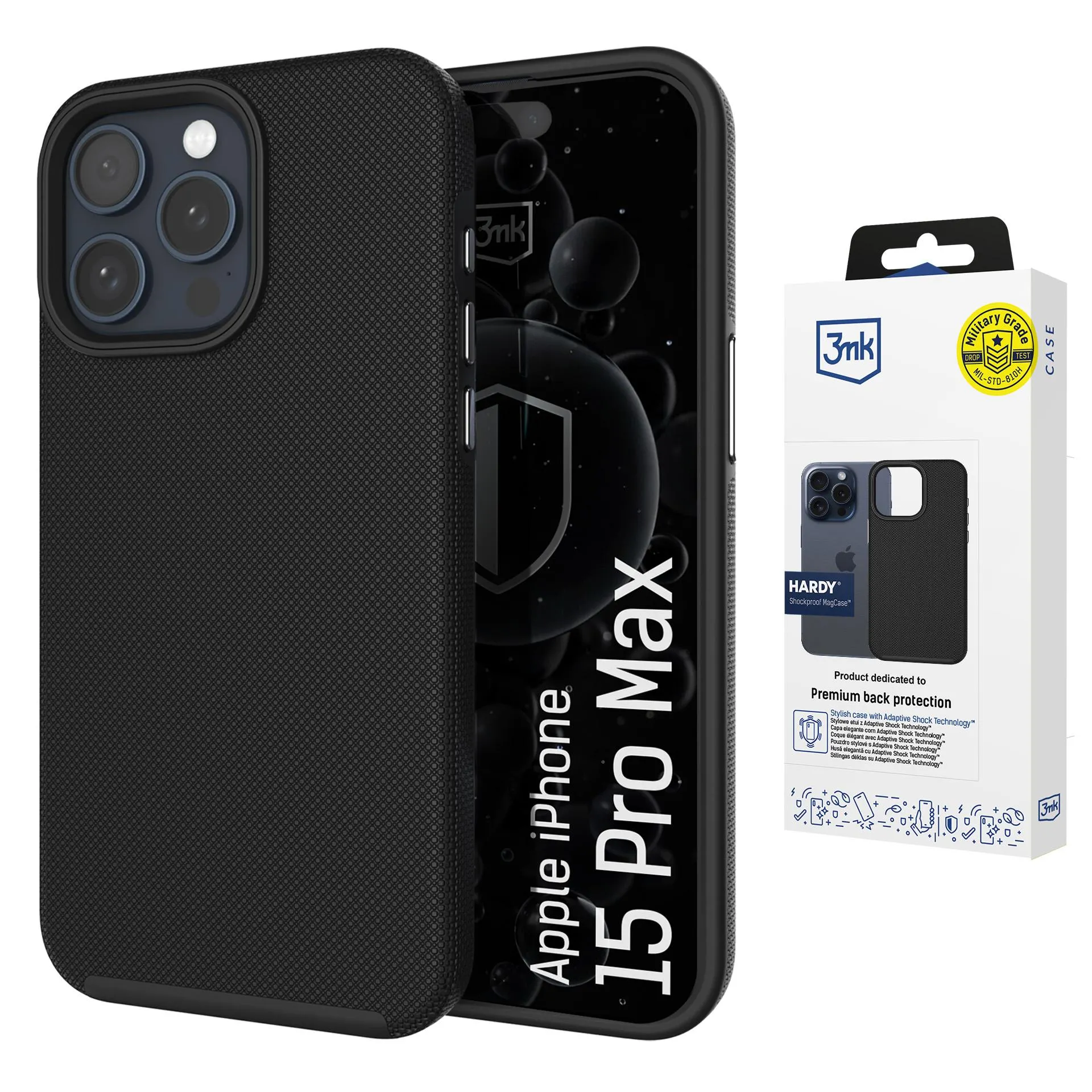 Etui 3mk Hardy Shockproof MagCase do iPhone 15 Pro Max Czarny