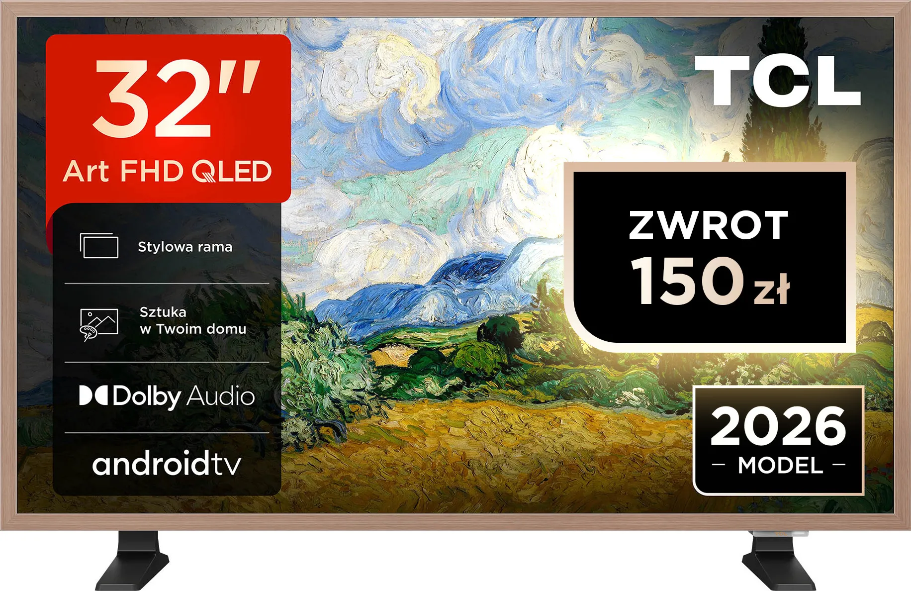 Telewizor TCL 32A400 Pro 32" QLED Full HD Android TV DVB-T2