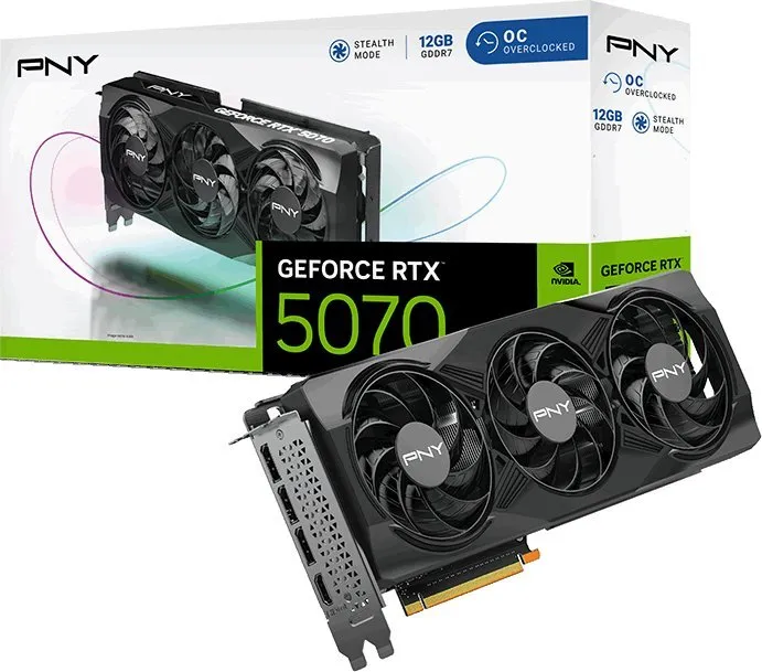 Karta graficzna PNY GeForce RTX 5070 Overclocked Triple Fan 12GB GDDR7 192bit DLSS 4