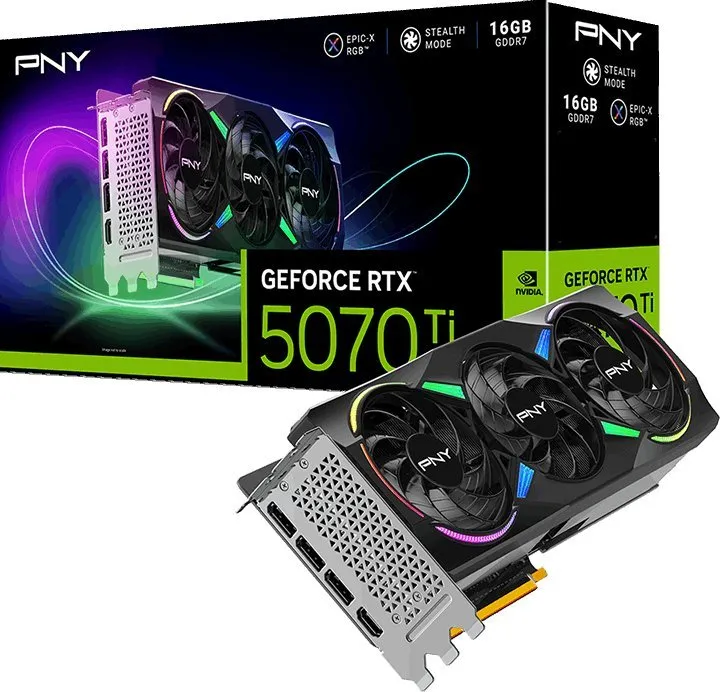 Karta graficzna PNY GeForce RTX 5070 Ti ARGB EPIC-X RGB Overclocked Triple Fan 16GB GDDR7 256bit DLSS 4