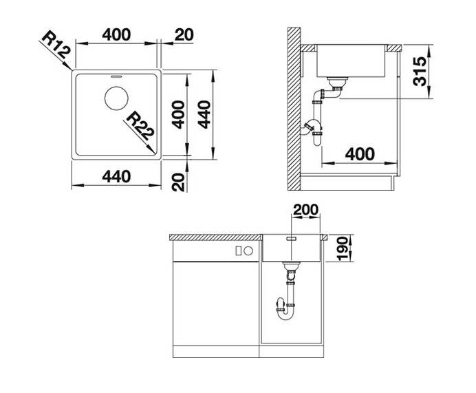 Zlewozmywak Blanco ANDANO 400-U 522960
