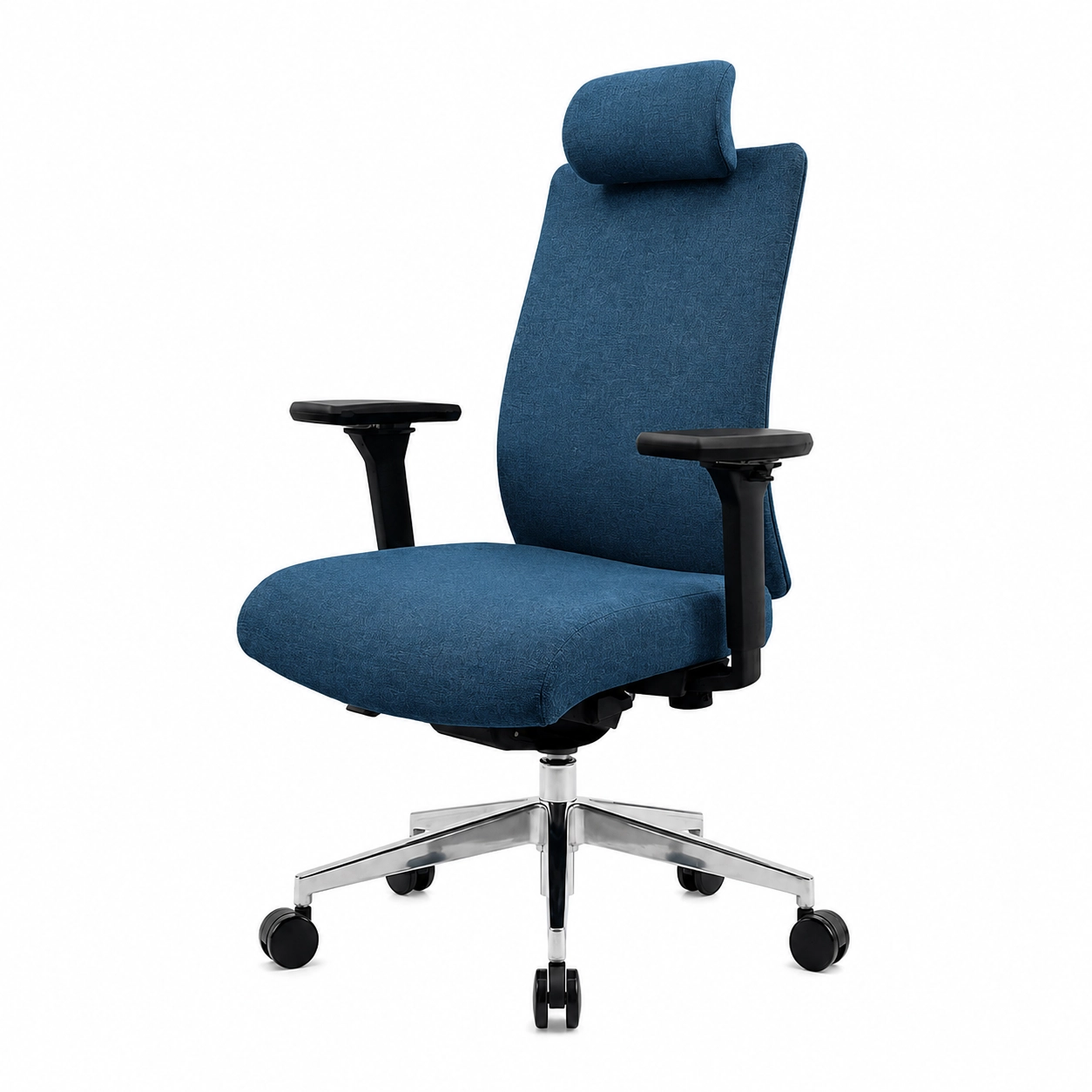 Fotel Jan Nowak VECTOR Fabric Blue Biurowy do 120kg Tkanina Ciemnoniebieski
