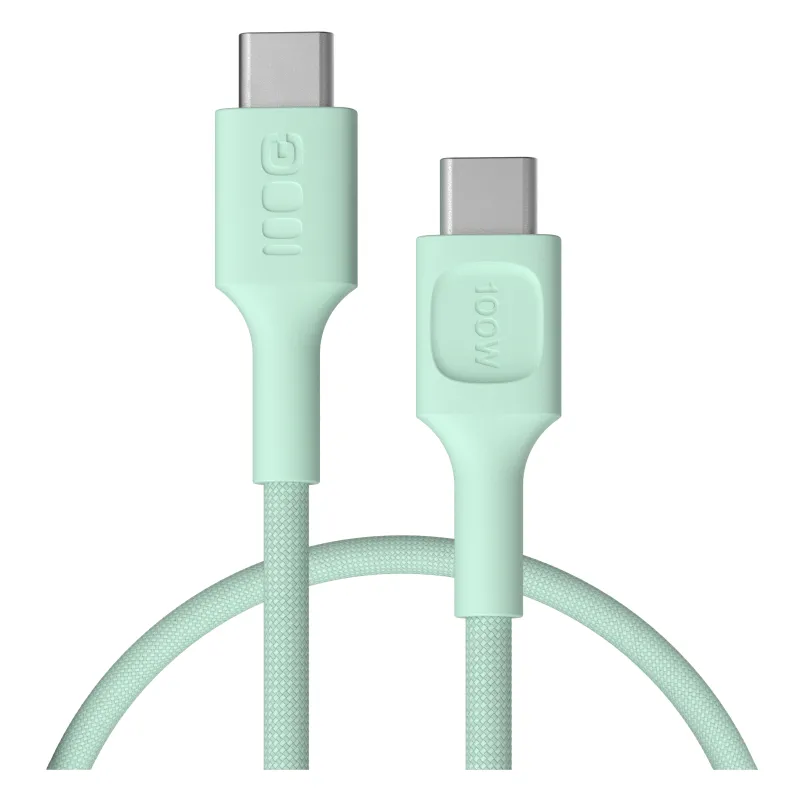 Kabel Green Cell PowerStream PD USB-C do USB-C 100W 0,3m Miętowy