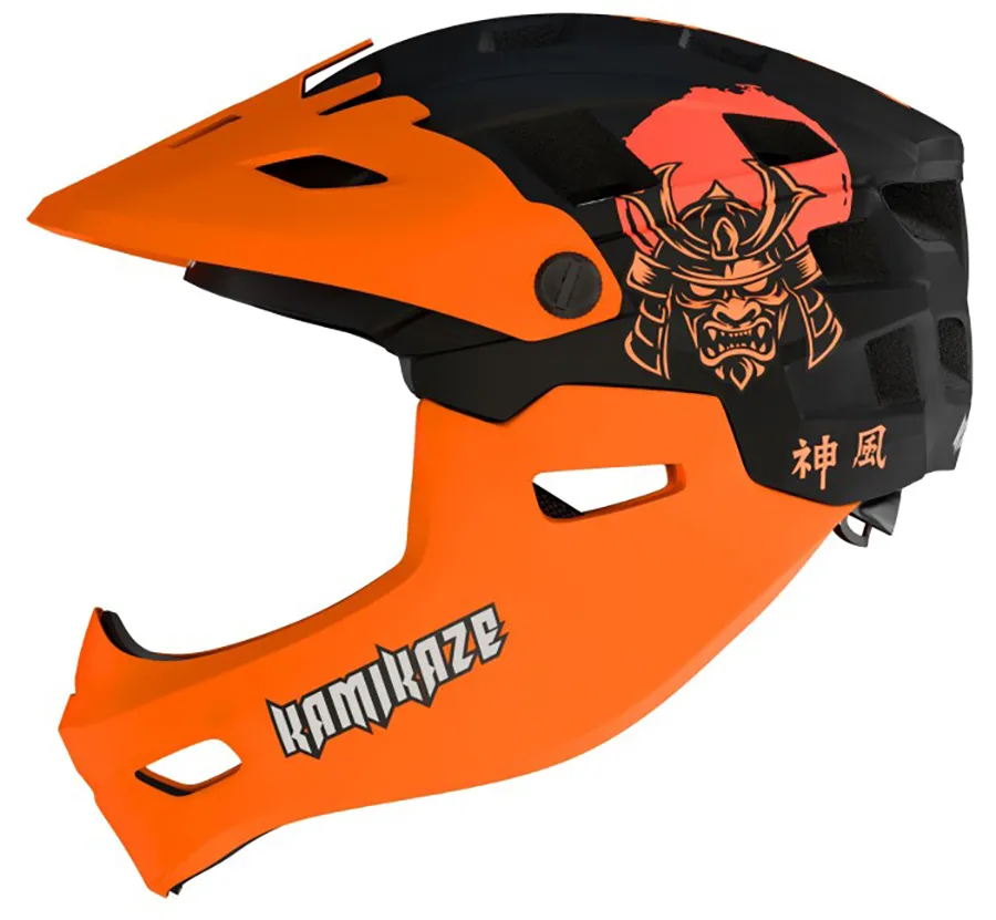 Kask Kamikaze RONIN Orange SAMURAI L Czarno-pomarańczowy