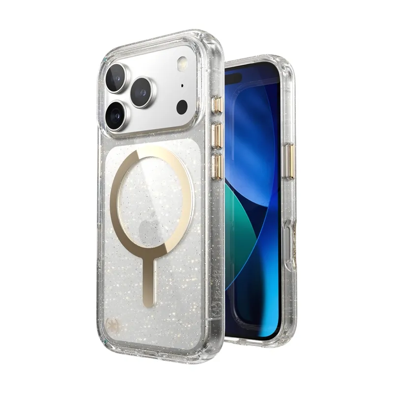 Etui Speck Presidio Lux MagSafe do iPhone 17 Pro Przeźroczysty-Złoty