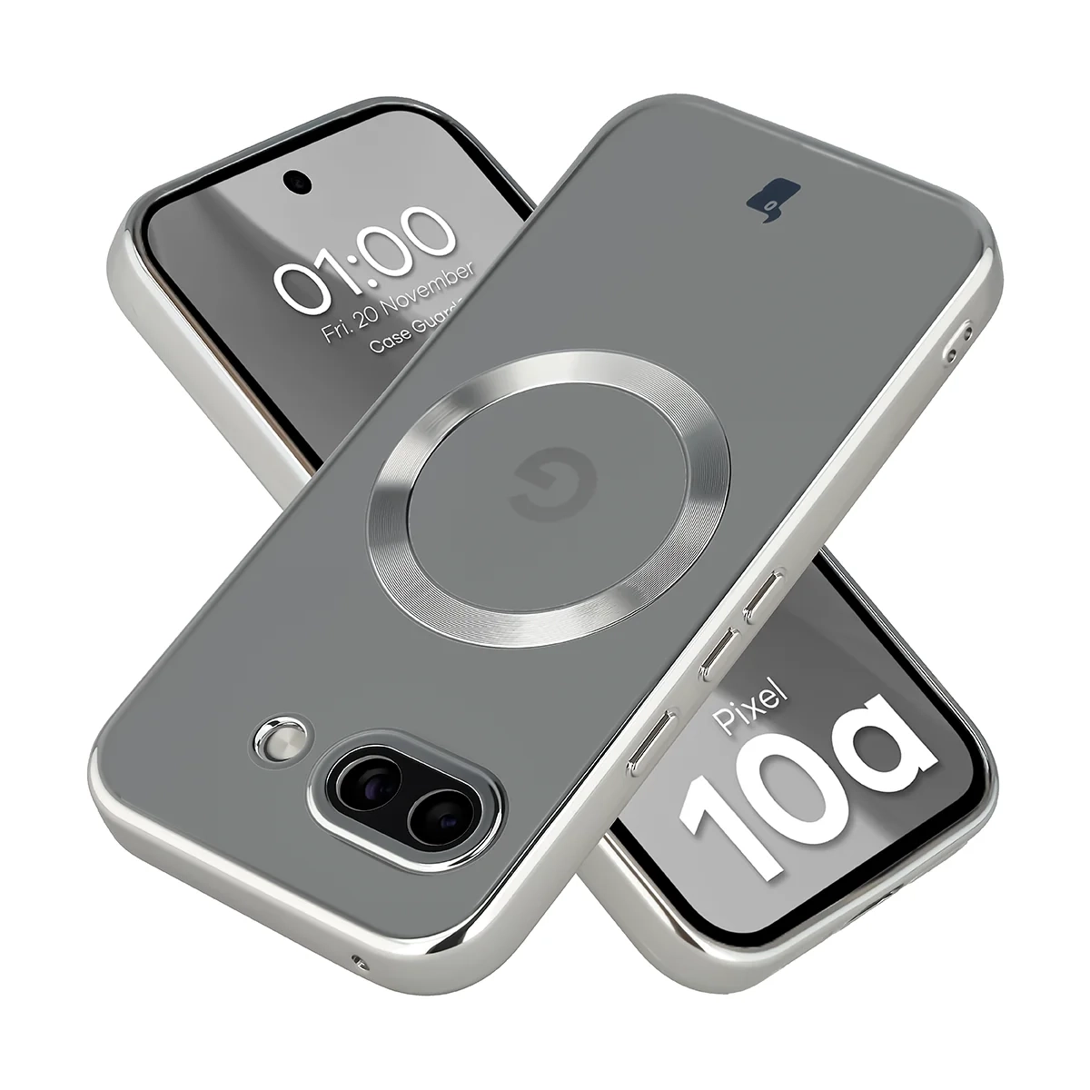 Etui Bizon Case GuardO do Google Pixel 10a Srebrny