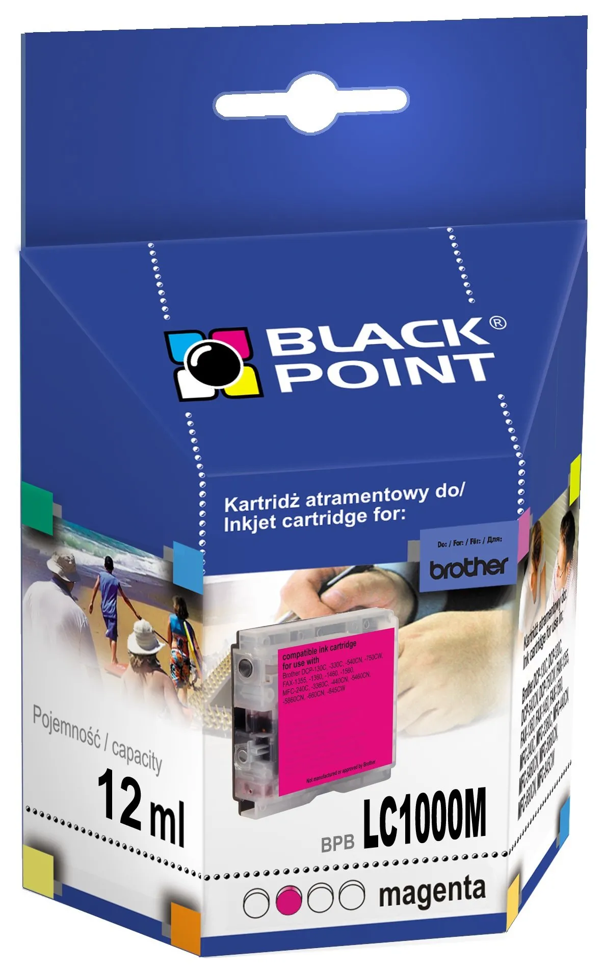 Tusz Black Point BPBLC1000M (zamiennik LC-1000M, LC-970M) Purpurowy 12 ml
