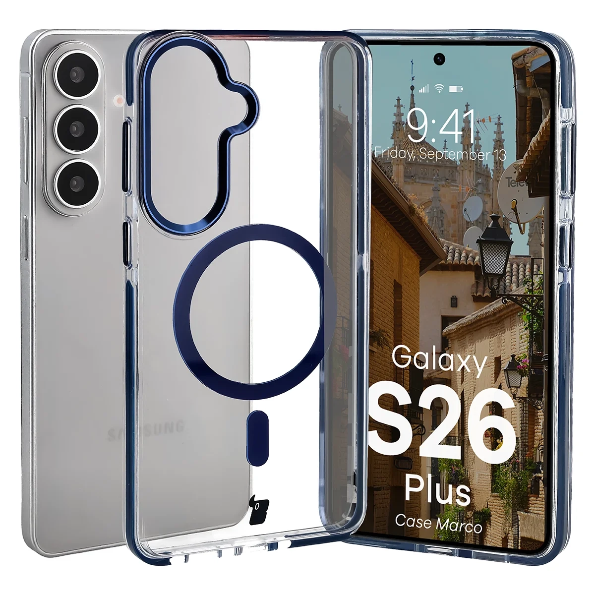 Etui Bizon Case Marco do Galaxy S26 Plus Niebieski