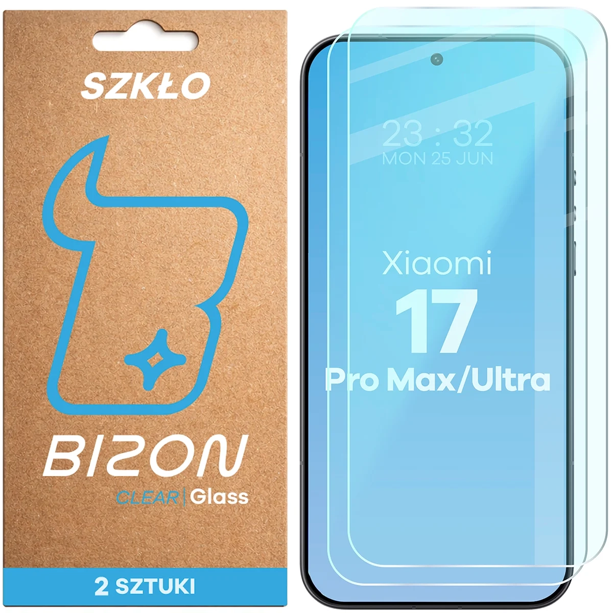 Szkło hartowane Bizon na ekran Glass Clear Duo do Xiaomi 17 Ultra / 17 Pro Max 2 sztuki