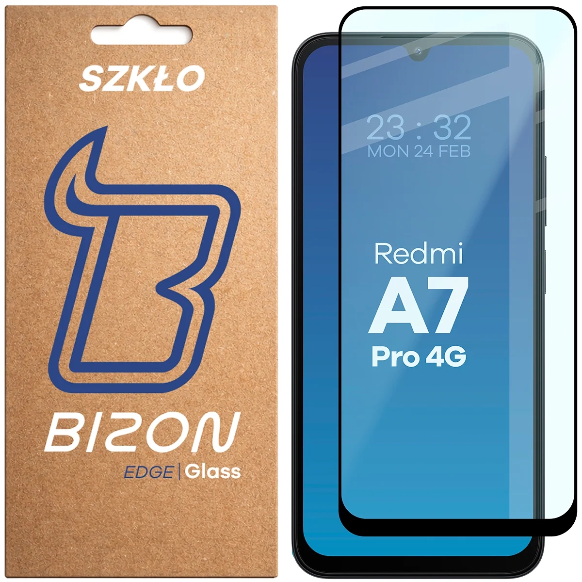 Szkło hartowane Bizon z ramką Glass Edge do Xiaomi Redmi A7 Pro 4G