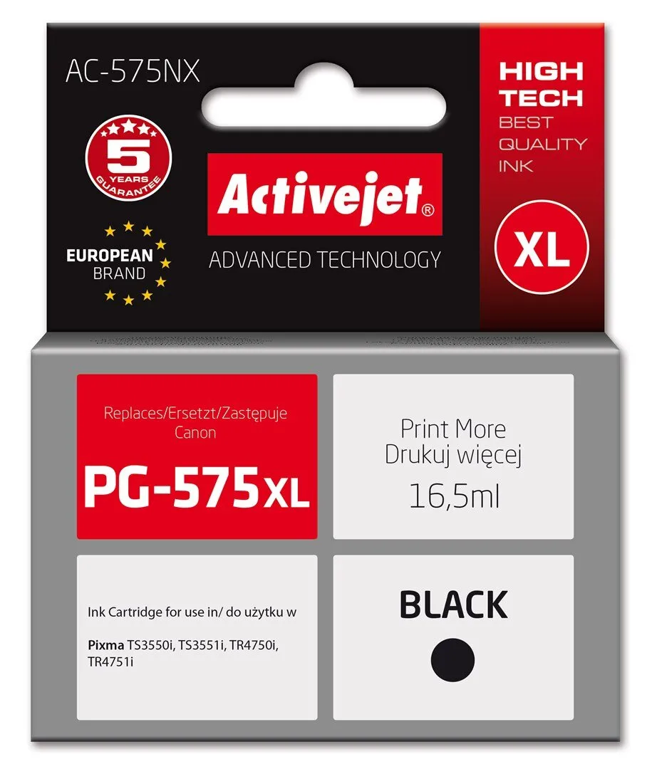 Tusz ActiveJet AC-575NX (zamiennik PG-575XL) Czarny 16,5 ml