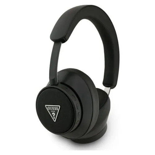 Słuchawki bezprzewodowe Guess GUBHC15PGMRTRK Saffiano Triangle Logo Nauszne Bluetooth 5.4 Czarny