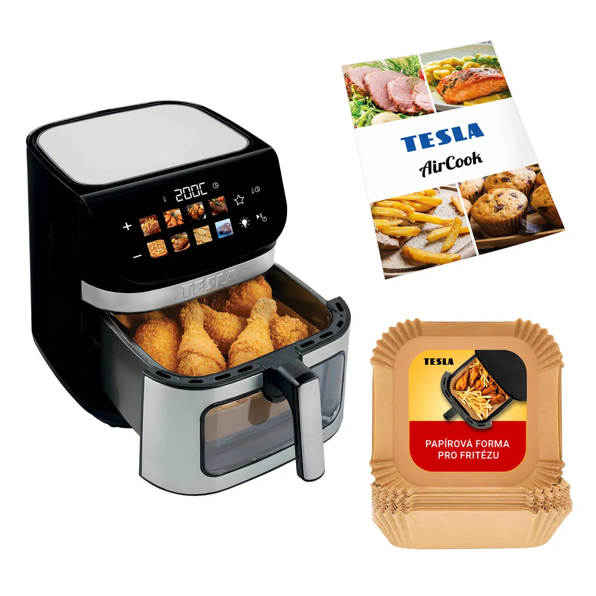 Air fryer Tesla AirCook DualHeat QD73 XXL 2200W 9l