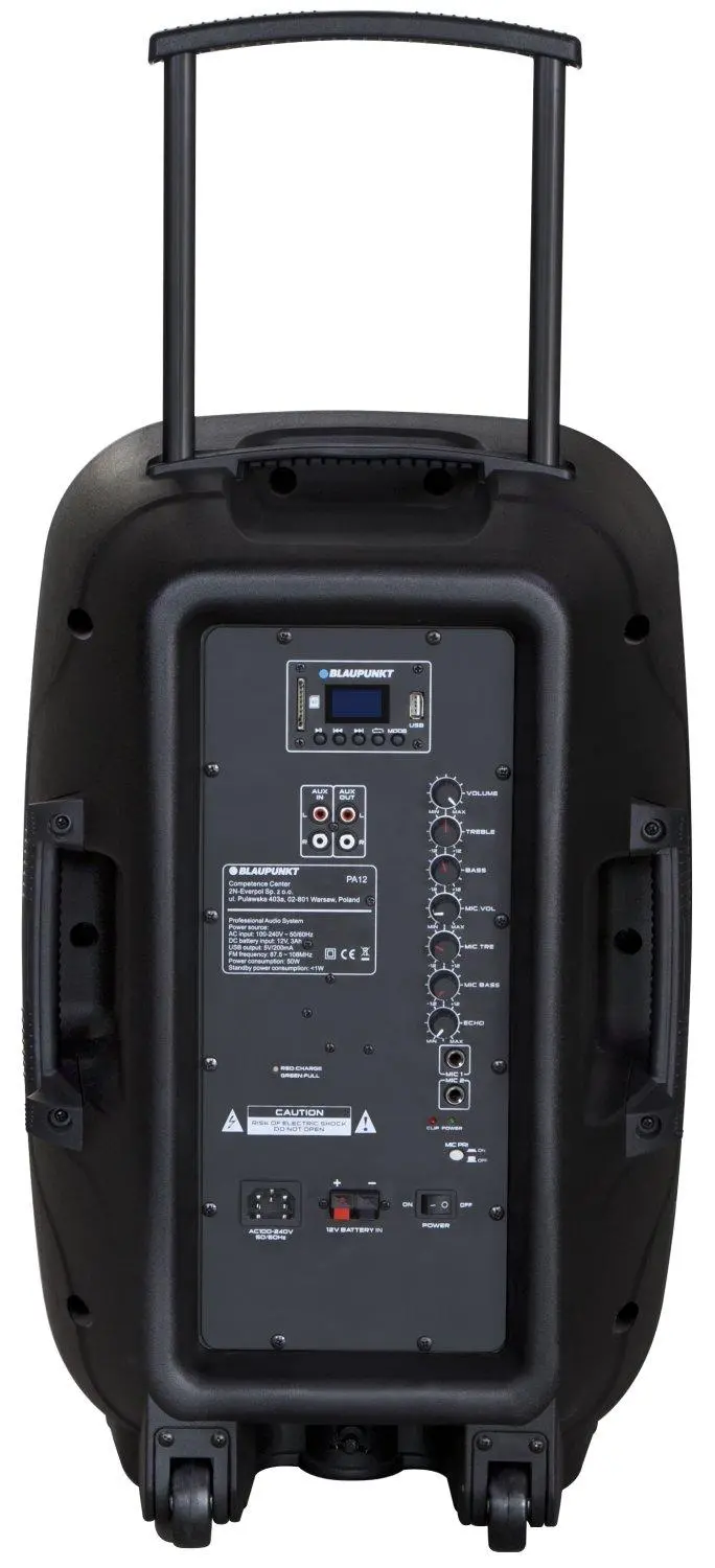 Power Audio Blaupunkt PA12 38W Bluetooth Radio FM Czarny