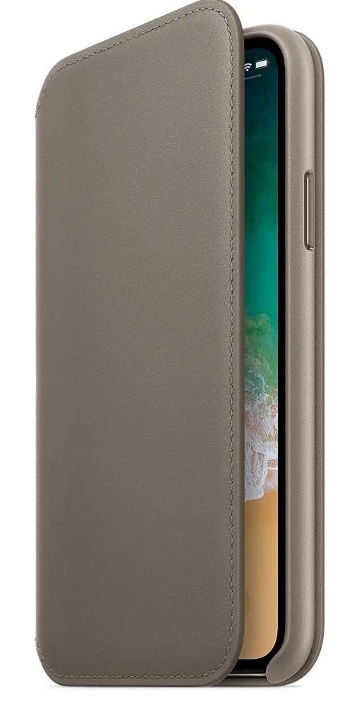 Etui Apple Leather Folio do iPhone X MQRY2ZM/A Jasno-beżowy